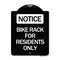 Signmission Bike Rack for Residents Only Heavy-Gauge Aluminum Architectural Sign, 24" x 18", BW-1824-24307 A-DES-BW-1824-24307 - alternate 1